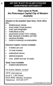 IELTS General Training Reading: Cambridge 3 Test A Section 1; Language courses & MAIN STREET, GATTON RE-DEVELOPMENT; with top solutions and best explanations