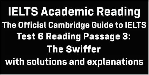 Cambridge Official Guide to IELTS Academic Test 6 Reading passage 3; The Swiffer; with solutions and explanations